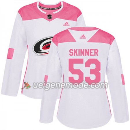 Dame Eishockey Carolina Hurricanes Trikot Jeff Skinner 53 Adidas 2017-2018 Weiß Pink Fashion Authentic